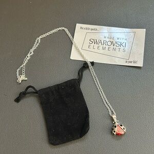 Swarovski Silver Ladybug Necklace NWOT